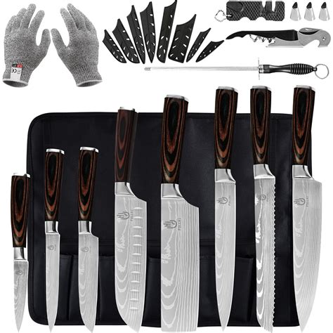 FULLHI 14pcs Professional Cutting Chopping Cooking Knife Set High