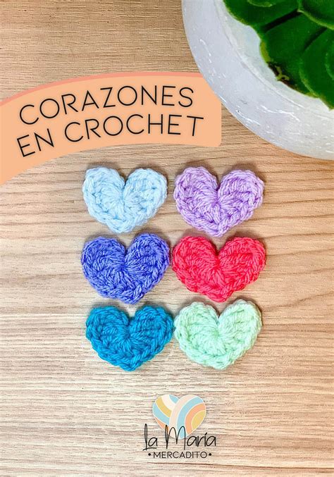 Aprende A Tejer A Crochet Estos Hermosos Apliques De Corazones