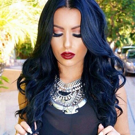 Dark Blue Hair Dye Blue Black Hair Color Navy Blue Hair Black Ish Black Hair Tips Corte Y