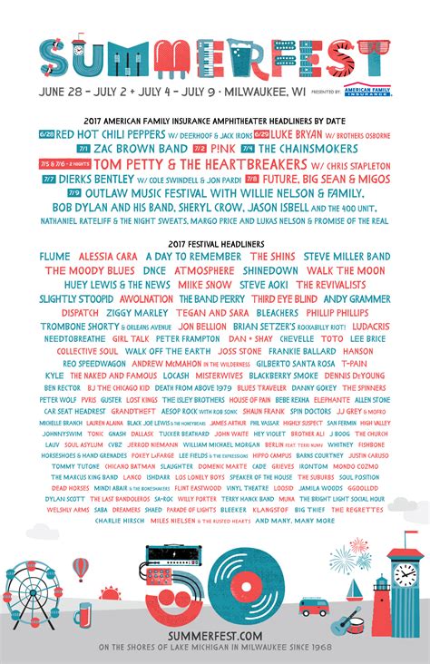 2017 Lineup Summerfest The World S Largest Music Festival