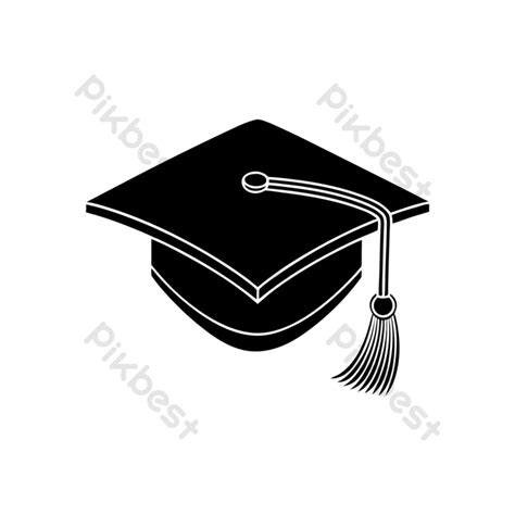 Silhouette Vector Graduation Cap Icon Png Images Ai Free Download