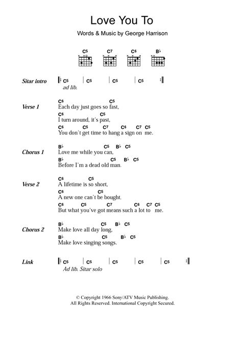 Love You To by The Beatles - Guitar Chords/Lyrics - Guitar Instructor