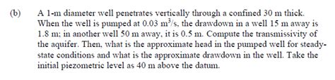 Solved A M Diameter Well Penetrates Vertically Through A Chegg