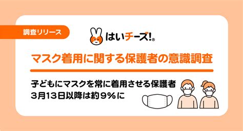 千株式会社の調査レポート『⼦どものマスク着⽤に関する保護者の意識調査』によると、⼦どもにマスクを常に着⽤させる親、約32から約9に減少