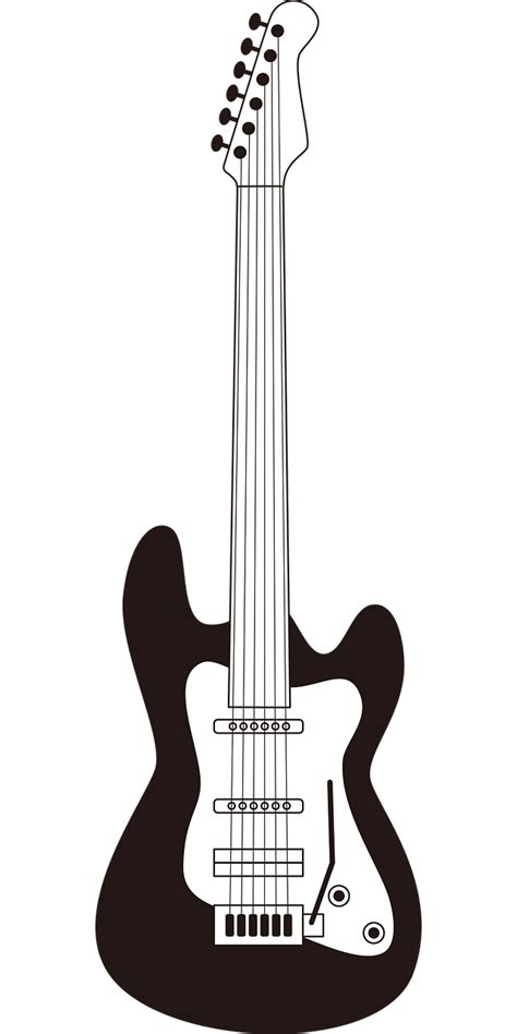 Black And White Guitar Png