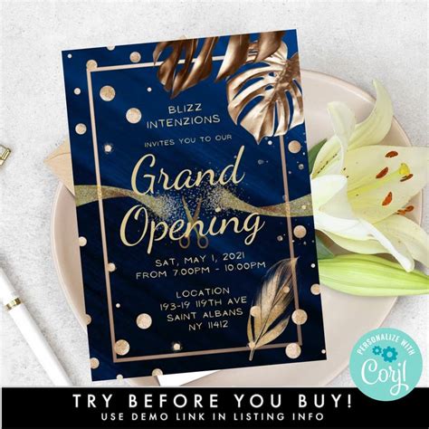 Electronic Gala Night Party Invitation Template Paperless Editable