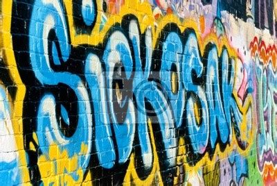 Abstrakcyjna szczegółów graffiti na ścianie z cegły teksturą Fototapeta