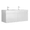 Fresca Mezzo In Modern Wall Hung Bath Vanity In White With Double