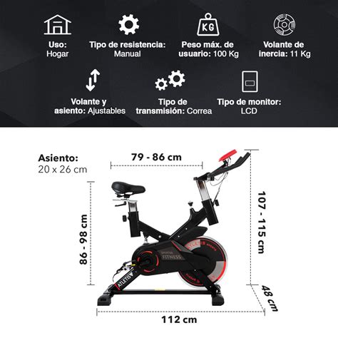 Atletis Bicicleta Spinning Volante De Inercia 11 Kg Negro