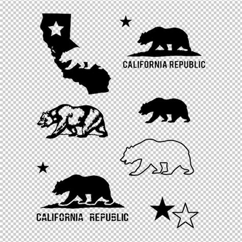 California Republic Grizzly Bear Logo Bundle Collection SVG - Etsy