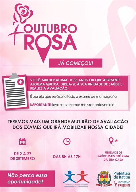 Outubro Rosa começa retiradas de guias para exames nesta segunda