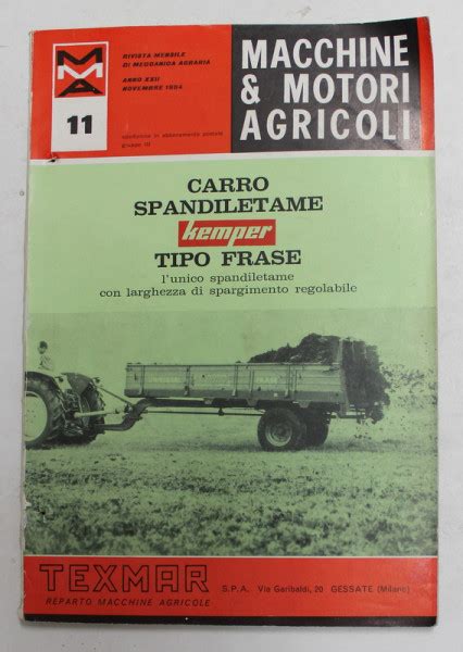 MACCHINE E MOTORI AGRICOLI RIVISTA MENSILE DI MECCANICA AGRARIA