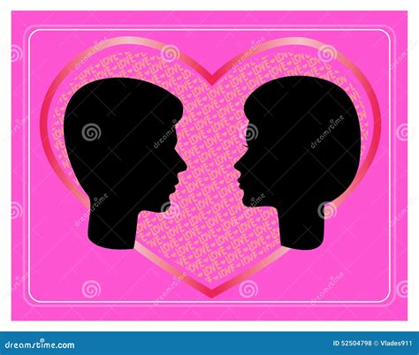 Man And Woman Faces Vector Profiles Stock Vector Illustration Of Attractive Black 52504798