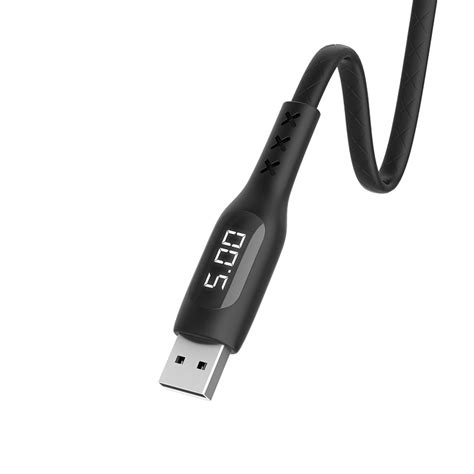 câble de recharge avec affichage LED usb c HOCO S6 noir Macleader