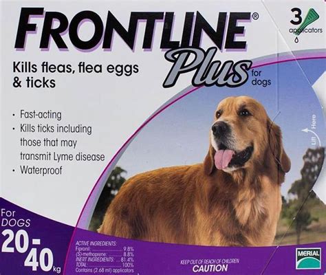 Frontline Plus Large Dogs 44-88lbs (20-40kg) - 3 Pipettes - FleaCollarz