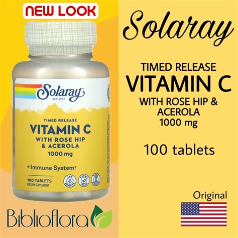 Jual New Label Design Solaray Timed Release Vitamin C Mg With Rose