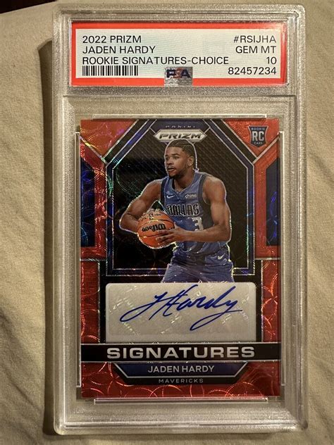 Jaden Hardy 2022 Prizm SS JE Sensational Signatures Choice PSA 10