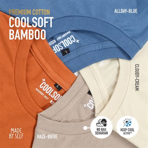 Jual Kaos Polos Cotton Bamboo 100 Coolsoft Ringspun Katun Bambu