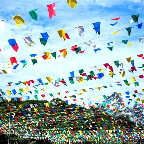 100 Metros Bandeirinhas Pronta Festa Junina Plástica Amarrar MercadoLivre