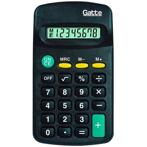 CALCULADORA DE BOLSO 8 DÍG MODELO 402A SOLAR E PILHA UN GATTE