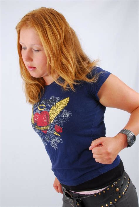 Natural Redhead Judy Displays Her Grey G Shock Watch In A T Shirt And