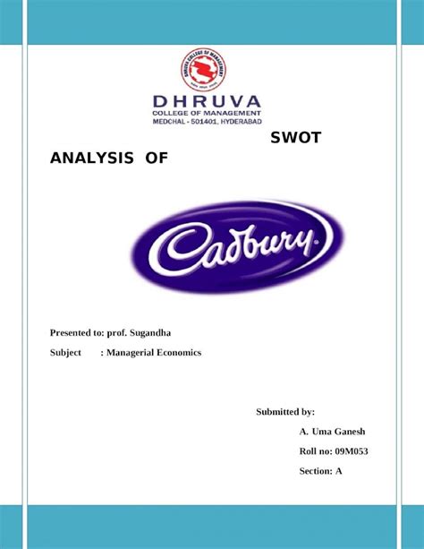 DOC Swot Analysis Of Cadbury By Uma Ganesh DOKUMEN TIPS