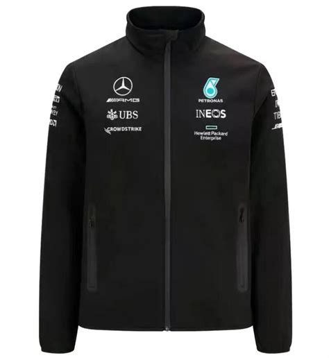 Mens Mercedes Amg Petronas Team Softshell Jacket Black Model