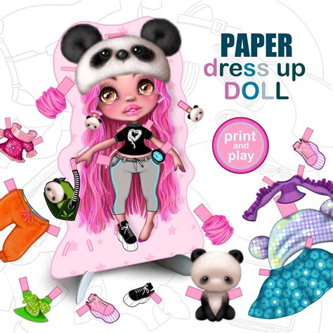 2x A4 Printable Dress up Paper Doll - Etsy