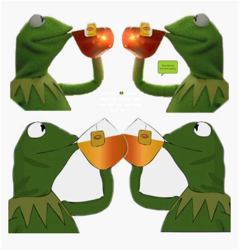 Oi - Kermit The Frog Sipping Tea Drawing, HD Png Download , Transparent ...