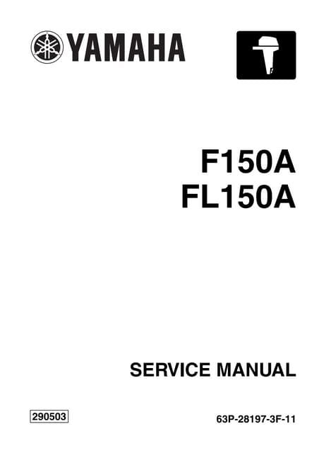 Yamaha Fl150 Aet Outboard Service Repair Manual X 1000009 Pdf Free Download