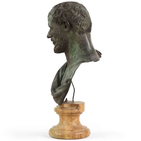 Classical Verdigris Bronze Bust Of Roman Statesman Possibly Marcus Aurelius For Sale At 1stdibs