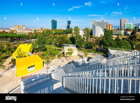 Albania Tirana Panorama From The Top Of The Pyramid A Former