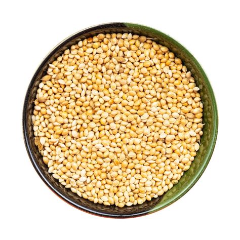 Premium Photo Unpolished Yellow Proso Millet In Bowl Isolated