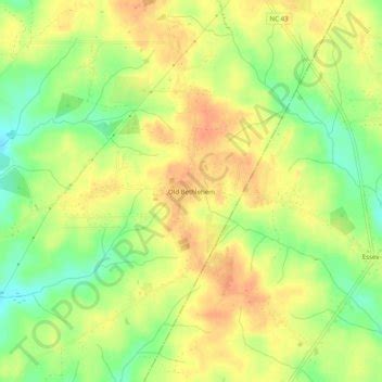 Old Bethlehem topographic map, elevation, terrain