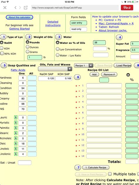 Soap Recipe Lye Calculator | Blog Dandk
