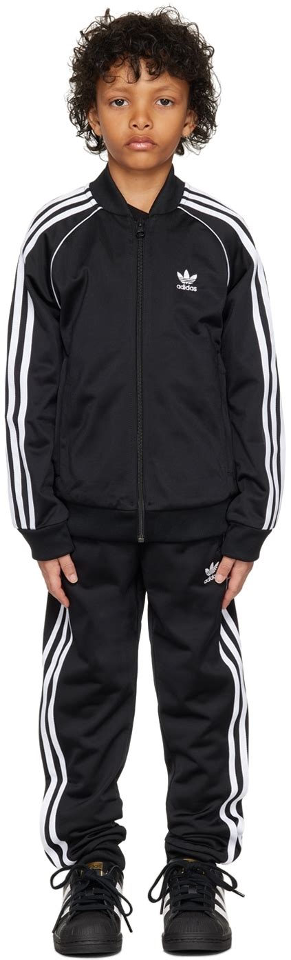 Kids Black Adicolor SST Big Kids Tracksuit by adidas Kids | SSENSE