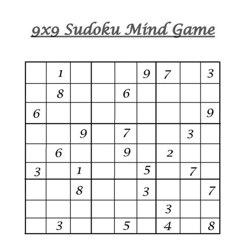 Sudoku Printable Hard Free