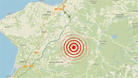 Forte scossa di terremoto a Dasà a Vibo Valentia sisma di magnitudo 3