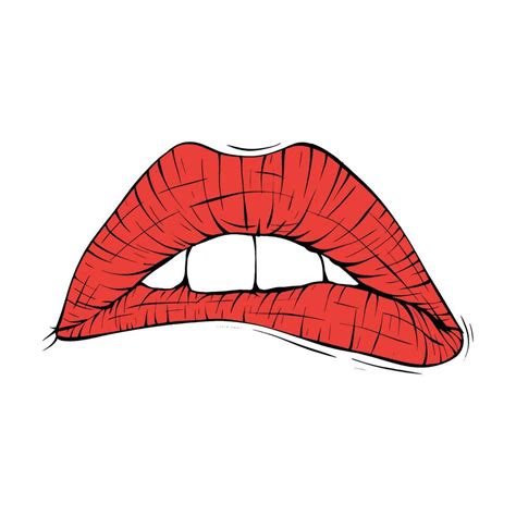 Vector Red Female Lips Sketch 26301397 Vector Art At Vecteezy