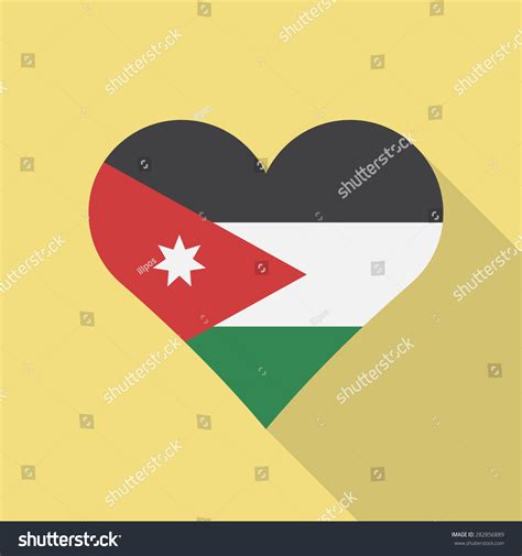 Jordan Heart Flag Flat Style Long Stock Vector Royalty Free 282856889 Shutterstock