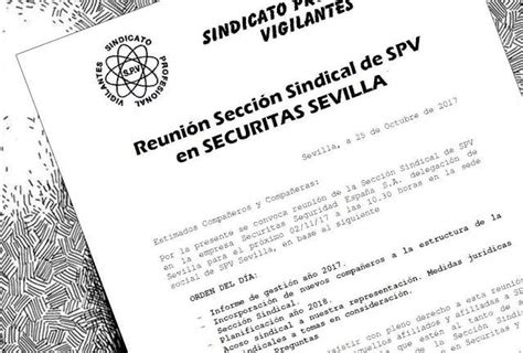 SINDICATO PROFESIONAL DE VIGILANTES SEVILLA Reunión de la Sección