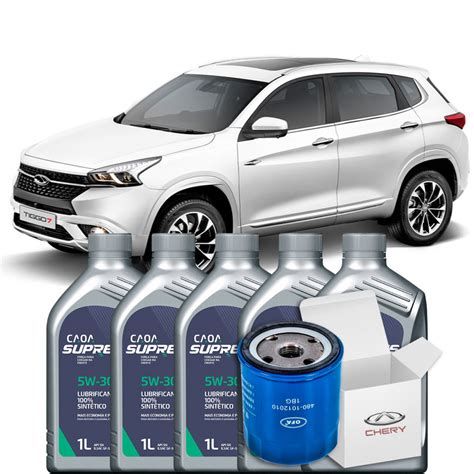 Kit Óleo de Motor e Filtro 5w30 Original Chery Tiggo 7 2019 a 2023