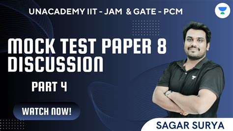 Mock Test Paper 8 Discussion Part 4 IIT JAM 2024 Sagar Surya