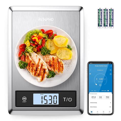 RENPHO Bluetooth Food Scale, Digital Kitchen Scale with Smartphone App, Measuring Scale for ...