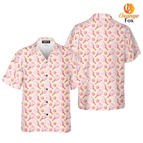 Pink Pickleball Paddles Pattern Aloha Hawaiian Shirts Orange Fox Custom