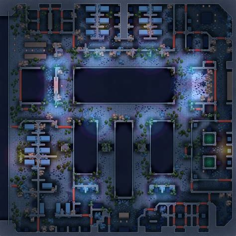 abandoned laboratory battlemap shadowrun tabletop rpg maps dungeon