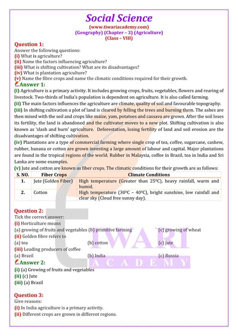 Ncert Solutions For Class 8 Social Science Geography Chapter 3