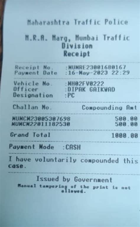 Mumbai Traffic Police On Twitter Challan Has Been Issued U S 129 194