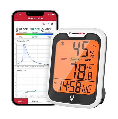 Termometr Higrometr ThermoPro TP 358 Bluetooth TP358 Cena Opinie