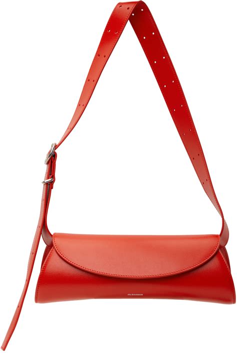 Jil Sander Red Cannolo Small Bag Ssense